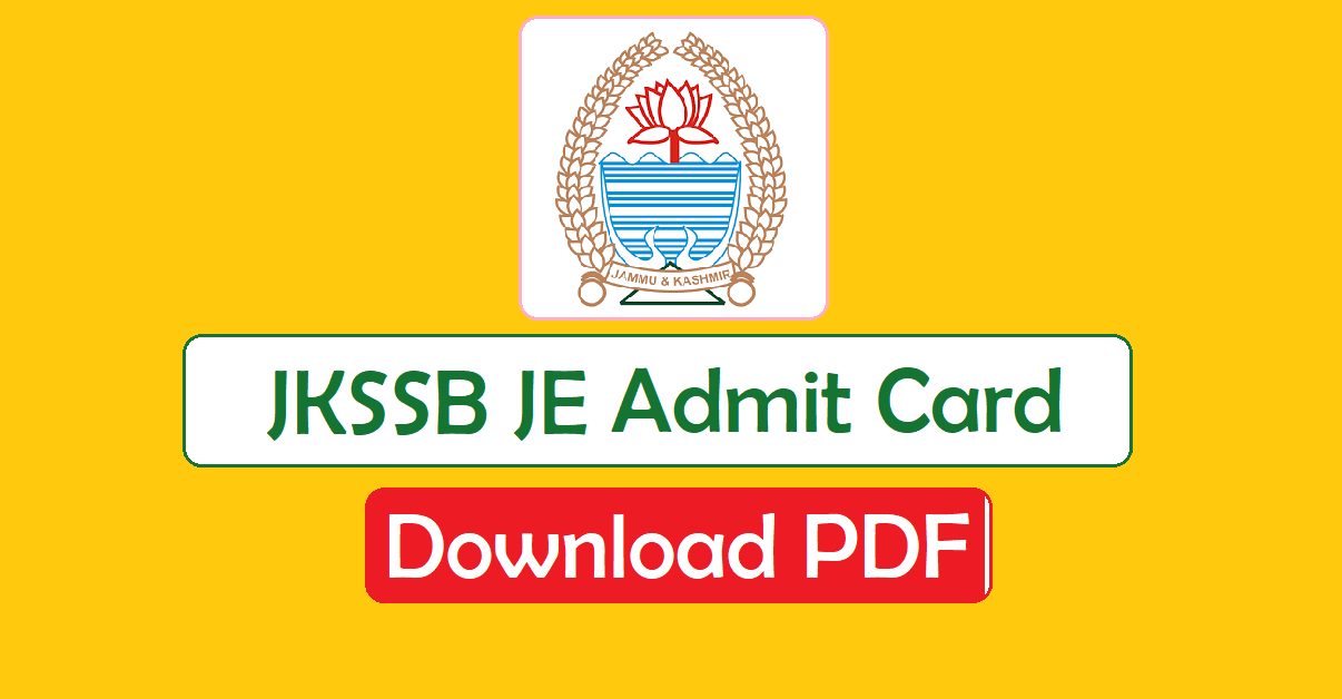 JKSSB JE Civil Admit Card PDF