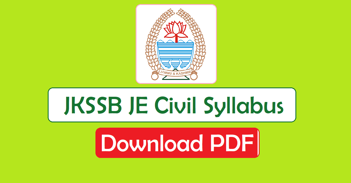 JKSSB JE Civil Syllabus PDF