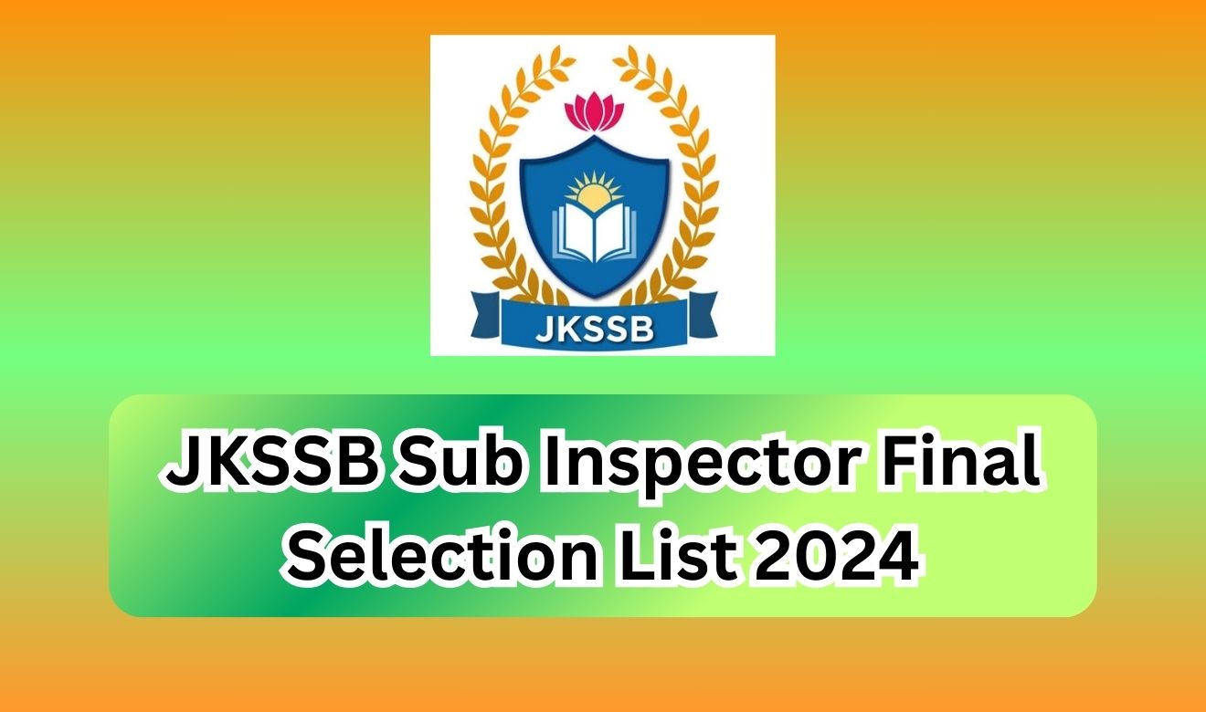JKSSB Sub Inspector Final Selection List 2024